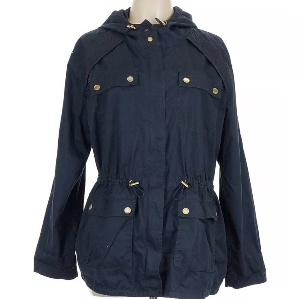 Michael Kors Dark Blue Utility Jacket with Gold Details - Picture 1 of 11